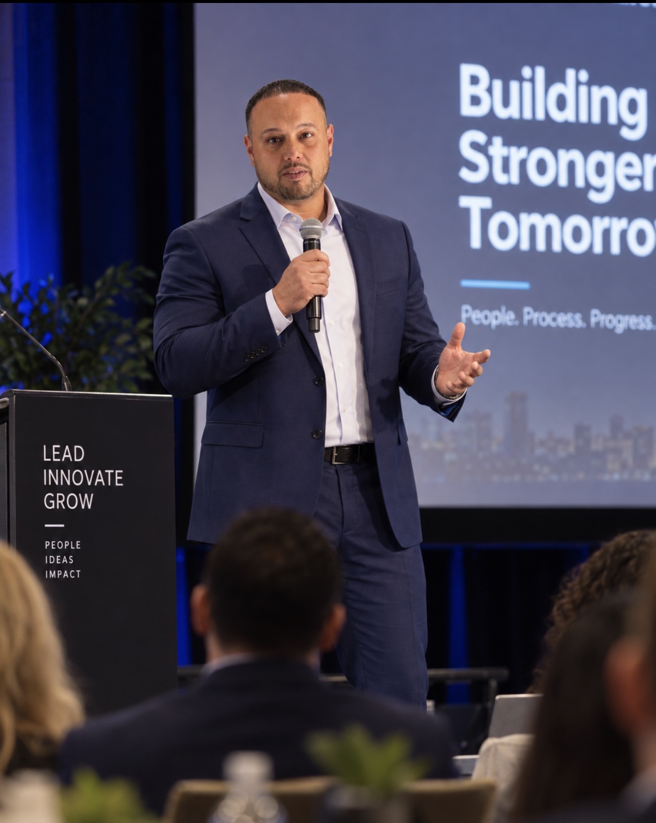 David Marrero speaking on stage at a conference